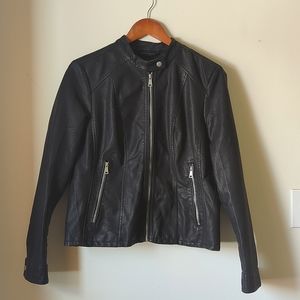 Pleather bomber jacket